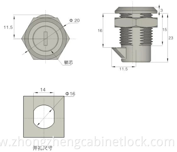 Zonzen Zinc Alloy Waterproof Cam Lock Panel Cam Lock for Cabinet Drawer Ms463